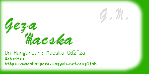 geza macska business card